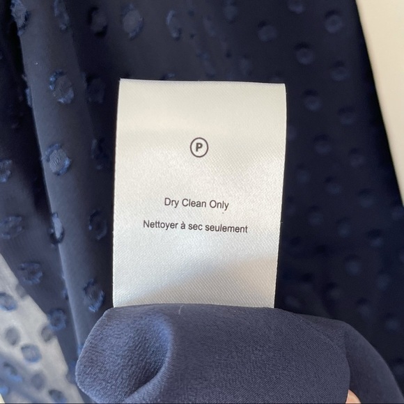 NWT Heartloom Navy Slip Dress with Sheer Polka Dot Overlay Dress Size Medium - Picture 8 of 11